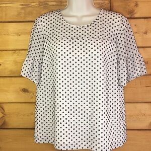 J Crew Factory | Flocked Polka Dot Top S